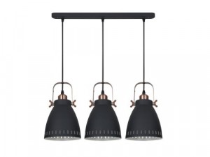 Camelion LOFT PL-428S-3  С62  черный + медь (Светильник подвесной New York,  3х E27, 60Вт, 230В, мет