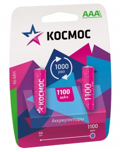 Ак-р Космос /R03 1100mAh Ni-MH BL2