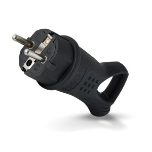 UNIVersal вилка угловая с кольцом каучук 2Р+РЕ 1х16А 220-240V IP44 0003