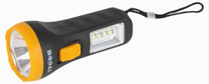 ТРОФИ фонарь ручной универсальный 1W 22lm (1хAA) 1 SMD+4 led осн+бок.свет IP20 UB-101 6857