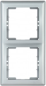 IEK BOLERO РB-2-БС Рамка 2 мест. верт. серебряный EMB21-K23