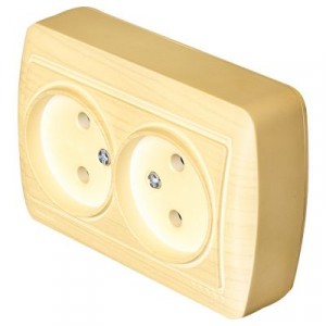 Lezard DEMET роз. ОУ 2 мест. 16А ясень,  (основание PBT, корпус PC) 711-4700-128