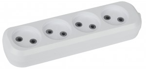 ЭРА колодка 4 гн. 220В 10А (корпус ABS-пластик, белый) KX-4