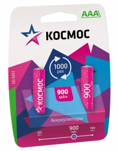Ак-р Космос /R03 900mAh Ni-MH BL2