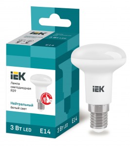 IEK R39 E14 3W(270lm) 4000K 4K 68x39 матов. ECO LLE-R39-3-230-40-E14
