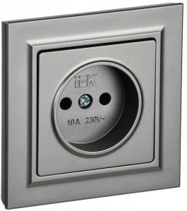 IEK BRITE роз. СУ 1 мест. 10А сталь РСР10-1-0-БрС BR-R10-10-K46-F