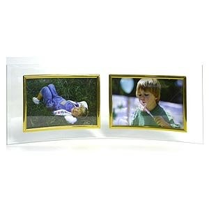 Фоторамка (Ф/р) GT стекло 10х15 214/-G горизонтальная гнутая двойная, золото 5793