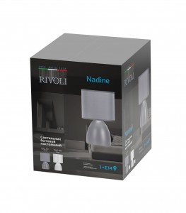 Rivoli св-к настольный Nadine 7042-502 1хE27 40W белый керамика 150х150х250 53455