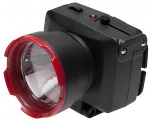Космос фонарь налобный H1WLED (акк. 4V 0,5Ah) 1св/д 1W (100lm), красно-чёрный./пластик, встр. з/у