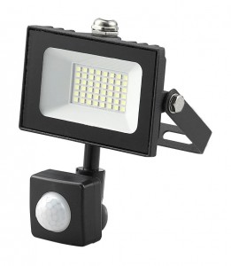 General прожектор св/д с ИК датчиком движ., регулятор 30W(2150lm) SMD 6K 148x114x56 IP65 GTAB 403134