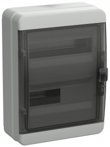 IEK TEKFOR бокс (корпус) пластик. ЩРН-П-24 мод. навесной, прозр. черная дверь IP65