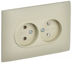 IEK SKANDY роз. СУ 2 мест. 10А бежевый SK-R10B SK-R20-10-K10-F