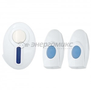 REXANT Беспроводной дверной звонок RX-4 (R6х2+23Ах1), 2 кнопки, 4 ур.гр.,36 мел-й, IP64,73-0040