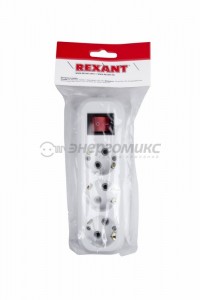 REXANT роз. колодка 3 гн. 10A выкл. земля 11-8706