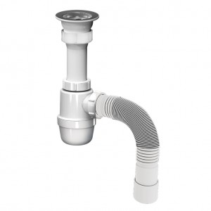 AKVATER Сифон для умывальника 1 1/4" х 40, гибкая труба 40 х 40/50, S1015-18-АК