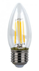 Ecola свеча E27 6W 2700K 2K прозр. 96x37 филамент (нитевидная), 360° N7QW60ELC