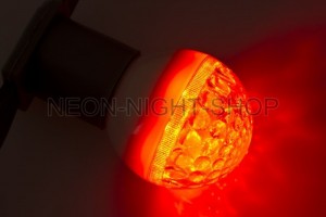 Лампа св/д Neon Night шар G50 E27 1W 9LED красная прозр. (д/гирлянды "Белт Лайт") 405-212