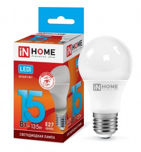 ASD/inHome VC ЛОН A60 E27 15W(1350lm) 4000К 4K 110x60 (без пульсации) 0273