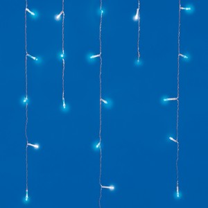 Гирлянда-бахрома ул. ULD-B3007-200/TTK 200LED белый+син 3м. (мерц.) соед., прозр. провод  IP44 Uniel