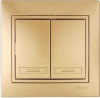 Lezard Мира выкл. СУ 2 кл. 10А металлик золото (корпус PC) 701-1313-101