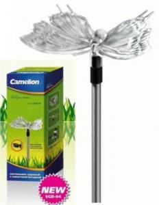 "Camelion SGD-04 св-к на солн.батарее 1LED-RGB "Бабочка" h=71см