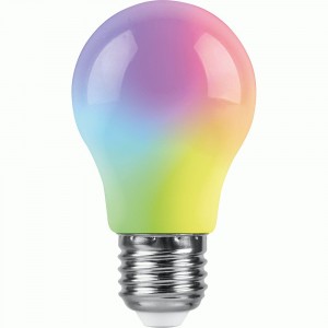 Feron шар A50 E27 3W RGB матовый плавная сменая цвета 91x50 д/гирлянды "Белт Лайт" LB-375 38118
