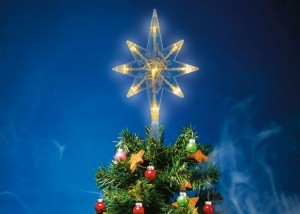 Uniel «Звезда-5» св/д, 2АА (не в/к), 15x25см, 9LED ULD-H1525-009/STB/2AA WARM WHITE STAR-5