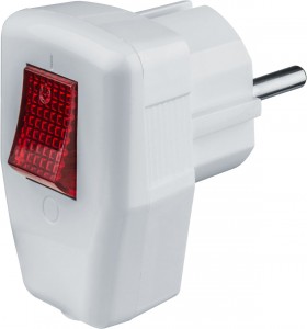 Navigator вилка угловая 16А земля выкл. белая NCA-PL05-16A-ESC-WH 61364