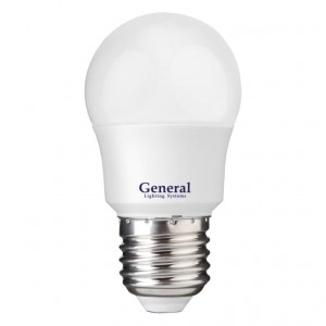 General шар P45 E27 15W 4500K 4K 45х80 пластик/алюм GLDEN-G45F-15-230-E27-4500 661108