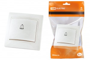 TDM Таймыр кнопка звон. СУ 1 кл. 6А бел. (керам. осн.) (10!) SQ1814-0009