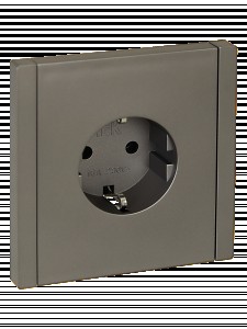 IEK FORTE&PIANO роз. СУ 1 мест. 16А (земля), винтов.крепл. FP516 сталь FP-R11-16-K46