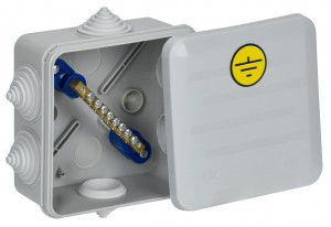 IEK коробка КУП КМ41360 распред. ОУ 100х100х50мм СЕРАЯ IP44 (6 гермовводов)