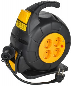 IEK TWIST Силовой удлинитель на катушке автосмот ПВС 3х1.5 4роз. 10м 16А термо.IP20 TW-KP27-16-04-10