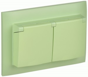 IEK SKANDY роз. СУ 2 мест. 16А IP44 (крышка) мятный SK-R12M SK-R26-16-44-K06-F