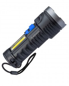 Космос фонарь ручной KOS115Lit (лит.акк.3,7V1,2Ah) 1св/д 3W+3W,120/130lm,120м,чёрн.з/у USB,IP53