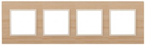 Эра 14-5304-11 СУ Рамка на 4 поста, дерево, Elegance, клён+сл.кость 6227