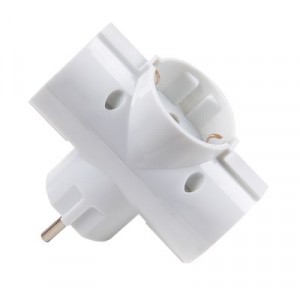 JAZZWAY разветвитель (тройник) 3 роз. 16А белый (земля, корпус негорючий) AD-3G-R