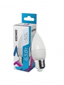 Космос свеча  E27 6,5W (6W) (480lm) 4500K 4K матов. 99x37 LkecLED6.5wCNE2745
