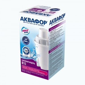 Модуль сменный/кассета фильтр. Аквафор В15, 1шт/уп (д/водопроводной воды), ресурс 170л, арт.202887