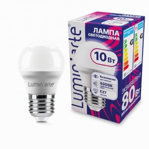 Lumin'arte лампа св/д ЛОН G45 10W E27 (800lm) 4000К 4К 78x45 LSTD-G45-10W4KE27