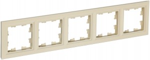 IEK BRITE Рамка 5 мест. РУ-5-БрКр пластик бежевый BR-M52-K10