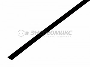 REXANT термоусадка трубка ТУТ 4,0 / 2,0 мм 1м  черная, уп. 50!!!, 20-4006
