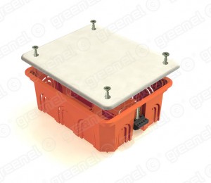 GREENEL Коробка распред. СУ 120х92х45мм для полых стен с крышкой пласт. лапки оранж. (98шт) GE41028
