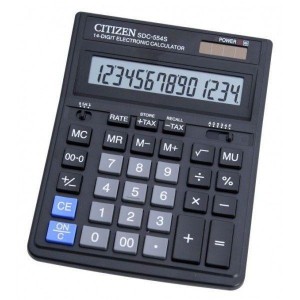 Калькулятор CITIZEN настольный SDC-554, 14 разр., двойное питание, 199x153мм, оригинальный