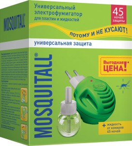MOSQUITALL Комплект От комаров 45 ночей (фумигатор универс. АнтейПлюс + жидкость 30мл.)