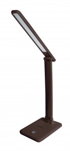 Ultraflash UF-730 С10 св-к св/д настольный 11W(500lm) 3000-6500K сенсор 3 ур.ярк, "под кожу", коричн