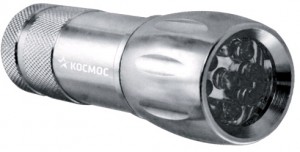 Космос фонарь ручной 2508-В-LED (3xR03 в компл.) 9св/д (100lm), серебр./алюминий, BL