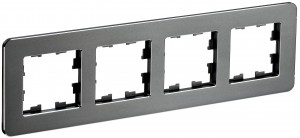 IEK BRITE Рамка 4 мест. РУ-4-1-Бр металл титан RE BR-M42-M-01-K48
