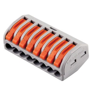 STEKKER клем. колодка СМК с рычагом LD222-418 8х(0,08-4мм2) 250V 32A б/пасты латунь/сталь 32399