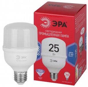 ЭРА RED LINE LED лампа св/д высокомощ E27 25W(2500lm) 6500K 6K 122х70 T70 POWER 63838